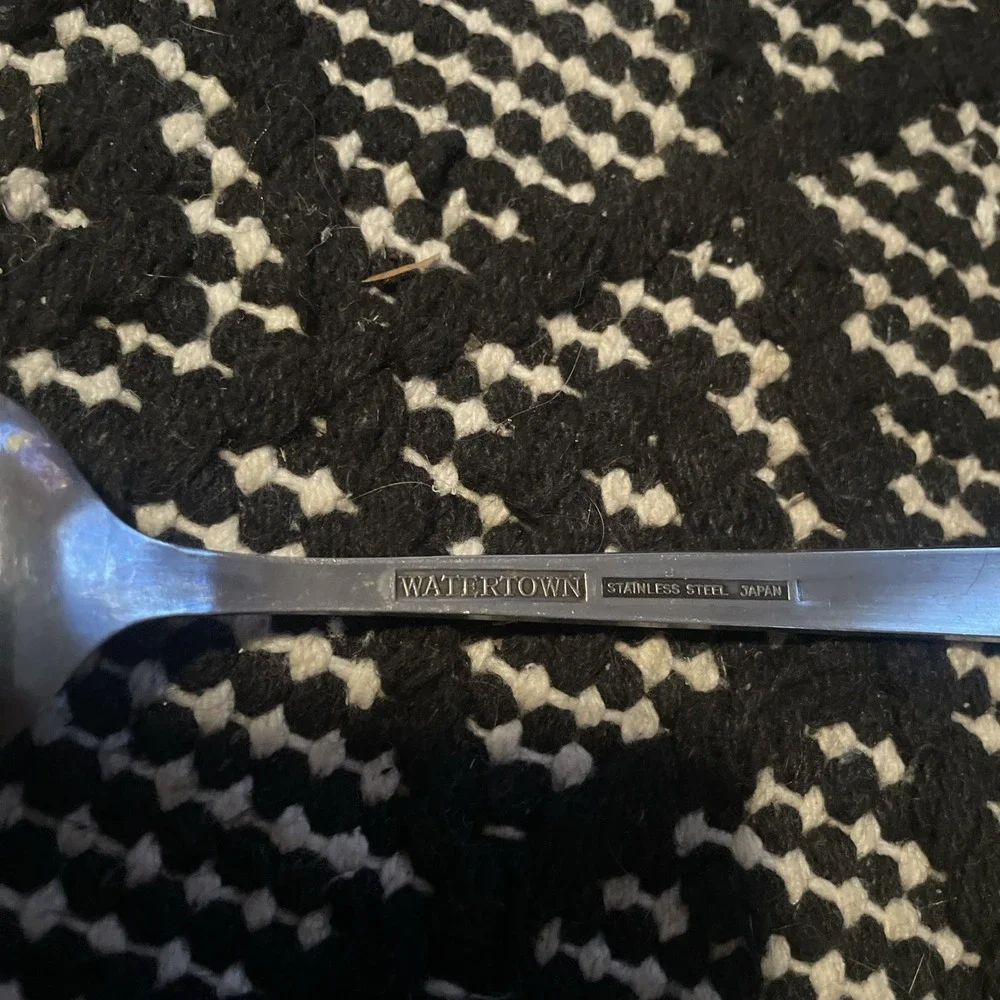 Mid Century Watertown Scroll Side‎ 2 Stainless Japan Table Spoons